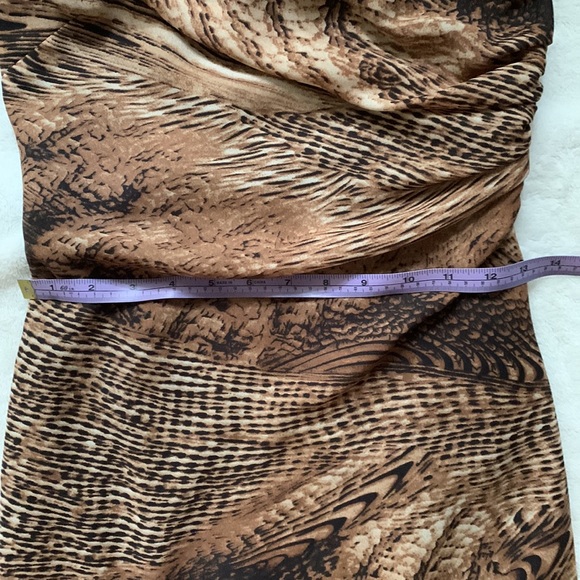 Frank Lyman animal print one shoulder midi dress. - Picture 7 of 8